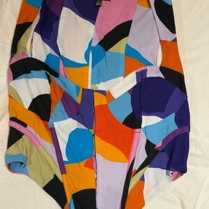 AFRM Colorful Abstract Corset Top